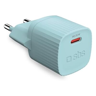 SBS Cargador con Materiales reciclados GRS, Puerto USB-C de 25 W, Enchufe de la UE, Respetuoso con el Medio Ambiente, Ideal para Smartphones Android, iPhone, tabletas, Auriculares, Altavoces, Relojes SBS Cargador con Materiales reciclados GRS, Puerto USB-C de 25 W, Enchufe de la UE, Respetuoso con el Medio Ambiente, Ideal para Smartphones Android, iPhone, tabletas, Auriculares, Altavoces, Relojes