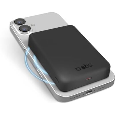 SBS Qi2 Power mag 10K, 10000mAh, Carga Inalámbrica Qi2 15W, Baterie Externa Magnética MagSafe, USB-C Power Delivery 20W, PowerBank con Carga Rápida, Cargador Portátil de Viaje, Compacto, Negro SBS Qi2 Power mag 10K, 10000mAh, Carga Inalámbrica Qi2 15W, Baterie Externa Magnética MagSafe, USB-C Power Delivery 20W, PowerBank con Carga Rápida, Cargador Portátil de Viaje, Compacto, Negro