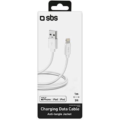 SBS Cable Datos/Carga USB 2.0 Lightning C-89 Blanco para iPhone SBS Cable Datos/Carga USB 2.0 Lightning C-89 Blanco para iPhone