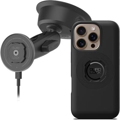 Quad Soporte de teléfono de coche con ventosa resistente con funda para teléfono MAG y cabezal de carga inalámbrico MAG para iPhone 16 Pro Quad Soporte de teléfono de coche con ventosa resistente con funda para teléfono MAG y cabezal de carga inalámbrico MAG para iPhone 16 Pro