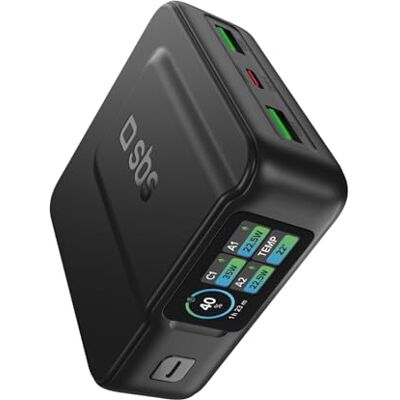 SBS Pulse Power HD 35W, 10000mAh, Power Delivery (PD 3.0 PPS), AFC, Power Bank con Carga Rápida, Alta Densidad, Pantalla IA LDC, USB-C, USB-A, Cargador Portátil de Viaje, Compacto, Negro SBS Pulse Power HD 35W, 10000mAh, Power Delivery (PD 3.0 PPS), AFC, Power Bank con Carga Rápida, Alta Densidad, Pantalla IA LDC, USB-C, USB-A, Cargador Portátil de Viaje, Compacto, Negro