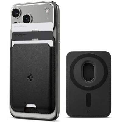 Spigen Valentinus MagFit Cartera Magnética 3 Tarjetas MagSafe & Pixelsnap Tarjetero de cuero vegano premium con fácil acceso a las tarjetas y sujeción magnética segura Negro Spigen Valentinus MagFit Cartera Magnética 3 Tarjetas MagSafe & Pixelsnap Tarjetero de cuero vegano premium con fácil acceso a las tarjetas y sujeción magnética segura Negro