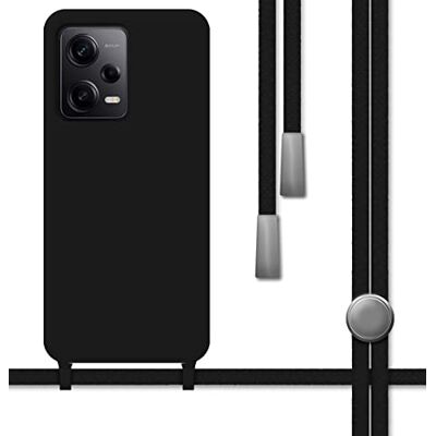 Tumundosmartphone Funda Silicona Líquida con Cordón para Xiaomi Redmi Note 12 Pro 5G Color Negra Tumundosmartphone Funda Silicona Líquida con Cordón para Xiaomi Redmi Note 12 Pro 5G Color Negra