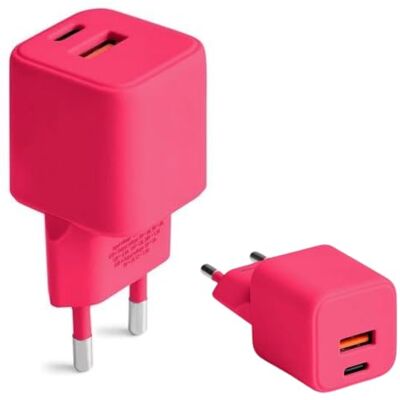 Cargador USB-A y USB-C Magenta 30W Forever CLS30-AC-02 Cargador USB-A y USB-C Magenta 30W Forever CLS30-AC-02