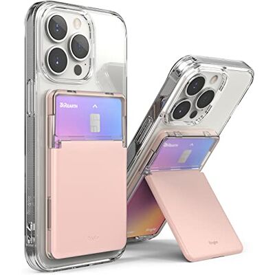 Ringke Stand Slot Card Holder, Cartera de Tarjeta Adhesiva con Soporte para Funda Teléfono Móvil, Compatible con Funda iPhone 13/12/11/Pro/Max, Samsung Galaxy S22 Ultra y Más Clear & Peach Pink Ringke Stand Slot Card Holder, Cartera de Tarjeta Adhesiva con Soporte para Funda Teléfono Móvil, Compatible con Funda iPhone 13/12/11/Pro/Max, Samsung Galaxy S22 Ultra y Más Clear & Peach Pink