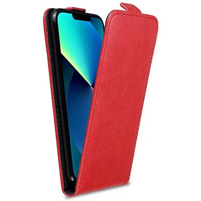 Cadorabo Funda para Apple iPhone 13 Mini in Rojo DE Chile Cubierta Proteccíon Estilo Flip de Cuero Sintético Liso Etui Case Cover Carcasa Cadorabo Funda para Apple iPhone 13 Mini in Rojo DE Chile Cubierta Proteccíon Estilo Flip de Cuero Sintético Liso Etui Case Cover Carcasa