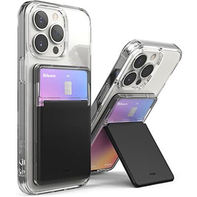 Ringke Stand Slot Card Holder, Cartera de Tarjeta Adhesiva con Soporte para Funda Teléfono Móvil, Compatible con Funda iPhone 13/12/11/Pro/Max, Samsung Galaxy S22 Ultra y Más Clear & Black Ringke Stand Slot Card Holder, Cartera de Tarjeta Adhesiva con Soporte para Funda Teléfono Móvil, Compatible con Funda iPhone 13/12/11/Pro/Max, Samsung Galaxy S22 Ultra y Más Clear & Black