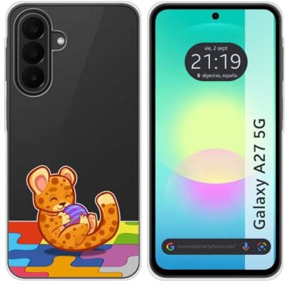 Tumundosmartphone Funda Silicona Transparente para Samsung Galaxy A27 5G diseño Leopardo Dibujos Tumundosmartphone Funda Silicona Transparente para Samsung Galaxy A27 5G diseño Leopardo Dibujos