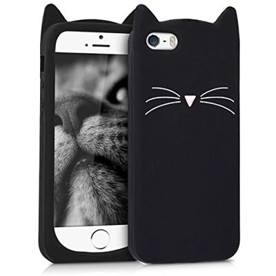 kwmobile Carcasa Compatible con Apple iPhone SE (1.Gen 2016) / iPhone 5 / iPhone 5S Funda de Silicona para móvil con Gato kwmobile Carcasa Compatible con Apple iPhone SE (1.Gen 2016) / iPhone 5 / iPhone 5S Funda de Silicona para móvil con Gato