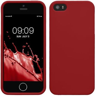 kwmobile Funda para Apple iPhone SE (1.Gen 2016) / iPhone 5 / iPhone 5S Carcasa Ultrafina de TPU y Silicona con Bordes elevados anticaídas Rojo Oscuro kwmobile Funda para Apple iPhone SE (1.Gen 2016) / iPhone 5 / iPhone 5S Carcasa Ultrafina de TPU y Silicona con Bordes elevados anticaídas Rojo Oscuro