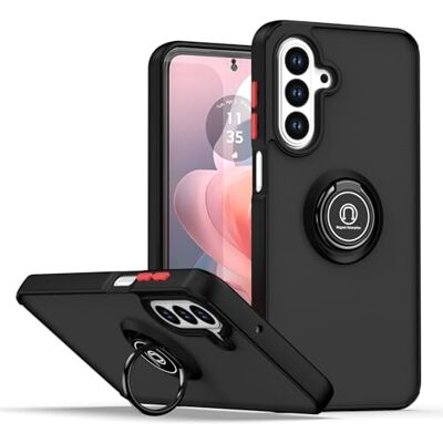 Tumundosmartphone Funda Mate con Borde Negro y Anillo Giratorio 360 para Samsung Galaxy A17 4G / 5G Tumundosmartphone Funda Mate con Borde Negro y Anillo Giratorio 360 para Samsung Galaxy A17 4G / 5G