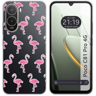 Tumundosmartphone Funda Silicona Transparente para Xiaomi Poco C81 Pro 4G diseño Flamenco Dibujos Tumundosmartphone Funda Silicona Transparente para Xiaomi Poco C81 Pro 4G diseño Flamenco Dibujos