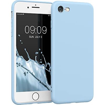 kwmobile Carcasa Compatible con Apple iPhone SE (2022/2020) / 8/7 Funda con Bordes elevados Apto Carga inalámbrica Azul Claro Mate Mate kwmobile Carcasa Compatible con Apple iPhone SE (2022/2020) / 8/7 Funda con Bordes elevados Apto Carga inalámbrica Azul Claro Mate Mate