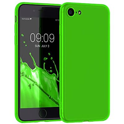 kwmobile Funda para Apple iPhone SE (2022/2020) / 8/7 Carcasa Ultrafina de TPU y Silicona con Bordes elevados anticaídas Verde neón kwmobile Funda para Apple iPhone SE (2022/2020) / 8/7 Carcasa Ultrafina de TPU y Silicona con Bordes elevados anticaídas Verde neón