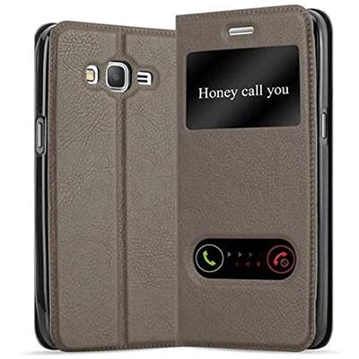 Cadorabo Funda Libro para Samsung Galaxy Grand Prime en MARRÓN Piedra Cubierta Proteccíon con Cierre Magnético, Función de Suporte y 2 Ventanas- Etui Case Cover Carcasa Cadorabo Funda Libro para Samsung Galaxy Grand Prime en MARRÓN Piedra Cubierta Proteccíon con Cierre Magnético, Función de Suporte y 2 Ventanas- Etui Case Cover Carcasa