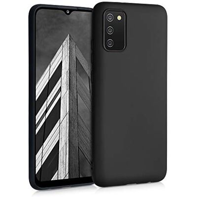 kwmobile Funda para Samsung Galaxy A02s Carcasa Ultrafina de TPU y Silicona con Bordes elevados anticaídas Negro Mate kwmobile Funda para Samsung Galaxy A02s Carcasa Ultrafina de TPU y Silicona con Bordes elevados anticaídas Negro Mate