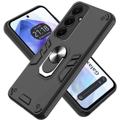 Tumundosmartphone Funda Tough Armor con Anillo Giratorio Negra para Samsung Galaxy A55 5G Tumundosmartphone Funda Tough Armor con Anillo Giratorio Negra para Samsung Galaxy A55 5G