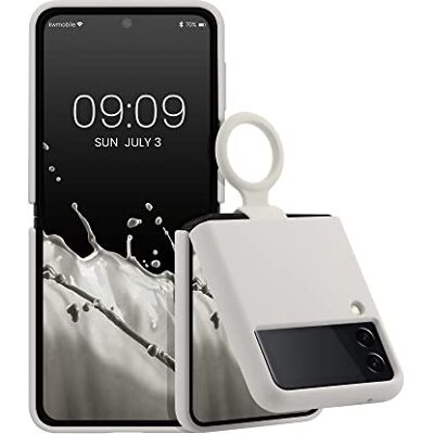 kwmobile Funda Compatible con Samsung Galaxy Z Flip 3 5G Funda Blanda con Acabado de Silicona y Anillo para el Dedo Blanco Mate kwmobile Funda Compatible con Samsung Galaxy Z Flip 3 5G Funda Blanda con Acabado de Silicona y Anillo para el Dedo Blanco Mate