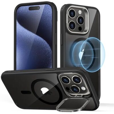 ESR Classic Hybrid Funda para iPhone 15 Pro MAX con Soporte Flex Antiamarilleo duradero, Soporte cámara, Compatible con MagSafe, Protección militar 3X, Funda Magnética, Negro Transparente ESR Classic Hybrid Funda para iPhone 15 Pro MAX con Soporte Flex Antiamarilleo duradero, Soporte cámara, Compatible con MagSafe, Protección militar 3X, Funda Magnética, Negro Transparente