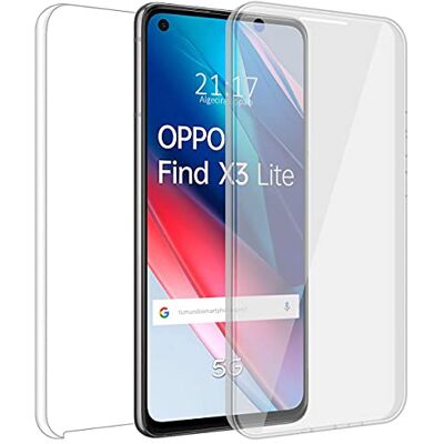 Tumundosmartphone Funda Doble Transparente Pc + Tpu Full Body 360 para Oppo Find X3 Lite 5G Tumundosmartphone Funda Doble Transparente Pc + Tpu Full Body 360 para Oppo Find X3 Lite 5G