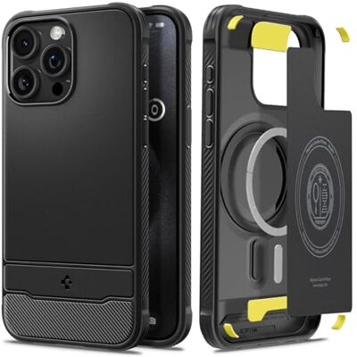 Spigen Funda Rugged Armor MagFit para iPhone 15 Pro MAX Spigen Funda Rugged Armor MagFit para iPhone 15 Pro MAX