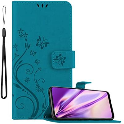 Cadorabo Estuche Compatible con Realme 7 5G en Azul Floral Funda Protectora en diseño Floral con Cierre magnético, función de Soporte y Ranuras para Tarjetas Cadorabo Estuche Compatible con Realme 7 5G en Azul Floral Funda Protectora en diseño Floral con Cierre magnético, función de Soporte y Ranuras para Tarjetas