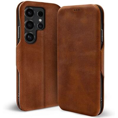 Verco Funda tipo libro para Samsung Galaxy S26 Ultra, color marrón Funda plegable para teléfono móvil, cierre magnético, ranuras para tarjetas, función atril, estilo libro retro Verco Funda tipo libro para Samsung Galaxy S26 Ultra, color marrón Funda plegable para teléfono móvil, cierre magnético, ranuras para tarjetas, función atril, estilo libro retro