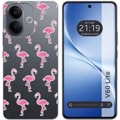 Tumundosmartphone Funda Silicona Transparente para Vivo V60 Lite 5G diseño Flamenco Dibujos Tumundosmartphone Funda Silicona Transparente para Vivo V60 Lite 5G diseño Flamenco Dibujos