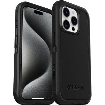 Otterbox Funda para iPhone 15 Pro Defender XT con MagSafe, Resistente a Golpes y caídas, Ultra-Rugerizada, Testada 5X con estándares Militares anticaídas, Negro, Sin Caja Retail Otterbox Funda para iPhone 15 Pro Defender XT con MagSafe, Resistente a Golpes y caídas, Ultra-Rugerizada, Testada 5X con estándares Militares anticaídas, Negro, Sin Caja Retail