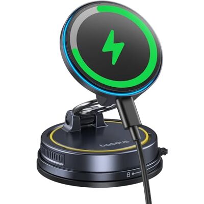 Baseus VC2 Flex Pro 15W Cargador Inalámbrico Coche, Soporte Teléfono Móvil para Coche con Función de Carga, Flexibilidad de 720°, Sujeción Magnética de 35N para iPhone 17-12 Serie, Samsung Baseus VC2 Flex Pro 15W Cargador Inalámbrico Coche, Soporte Teléfono Móvil para Coche con Función de Carga, Flexibilidad de 720°, Sujeción Magnética de 35N para iPhone 17-12 Serie, Samsung