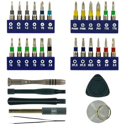 Tivoly Kit de Reparación de Smartphone & Tabletas 32 piezas Portapuntas + Puntas de atornillar de precisión + Alargador + Ventosa para pantalla + Accesorios de desmontaje Tivoly Kit de Reparación de Smartphone & Tabletas 32 piezas Portapuntas + Puntas de atornillar de precisión + Alargador + Ventosa para pantalla + Accesorios de desmontaje