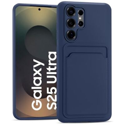 Verco Funda de silicona para teléfono móvil Samsung Galaxy S25 Ultra con ranura para tarjetas, funda protectora delgada para Samsung S25 Ultra 5G azul Verco Funda de silicona para teléfono móvil Samsung Galaxy S25 Ultra con ranura para tarjetas, funda protectora delgada para Samsung S25 Ultra 5G azul