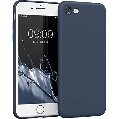 kwmobile Carcasa Compatible con Apple iPhone SE (2022/2020) / 8/7 Funda con Bordes elevados Apto Carga inalámbrica Azul Oscuro Mate Mate kwmobile Carcasa Compatible con Apple iPhone SE (2022/2020) / 8/7 Funda con Bordes elevados Apto Carga inalámbrica Azul Oscuro Mate Mate