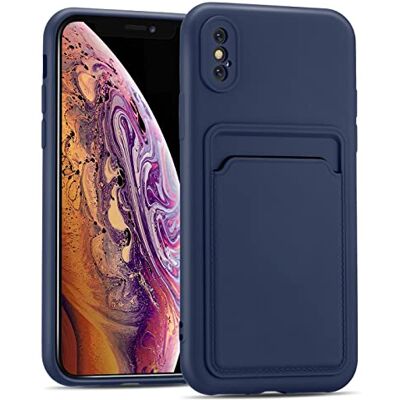 Verco para iPhone X/XS Funda con Tarjetero, Carcasa Protectora con Ranura para Tarjetas, protección antigolpes de TPU y Forro de Microfibra, Compatible con iPhone X/XS (5,8 Pulgadas), Azul Verco para iPhone X/XS Funda con Tarjetero, Carcasa Protectora con Ranura para Tarjetas, protección antigolpes de TPU y Forro de Microfibra, Compatible con iPhone X/XS (5,8 Pulgadas), Azul