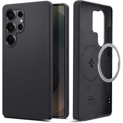 Spigen Funda Silicone Fit MagFit para Samsung Samsung Galaxy S25 Ultra Compatible con MagSafe, Negro Spigen Funda Silicone Fit MagFit para Samsung Samsung Galaxy S25 Ultra Compatible con MagSafe, Negro
