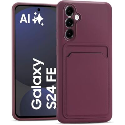 Verco Funda para teléfono móvil para Samsung Galaxy S24 FE, funda de silicona con ranura para tarjetas, funda protectora delgada para Samsung S24 FE, frambuesa-morado Verco Funda para teléfono móvil para Samsung Galaxy S24 FE, funda de silicona con ranura para tarjetas, funda protectora delgada para Samsung S24 FE, frambuesa-morado