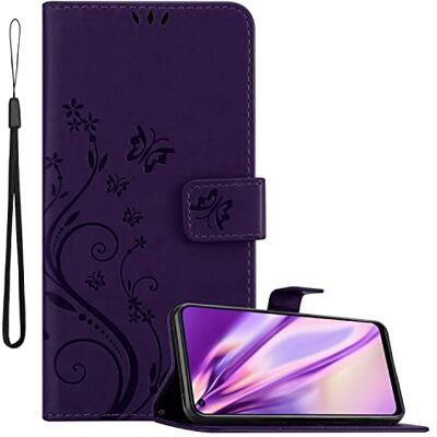 Cadorabo Estuche Compatible con Realme 6 / 6s en Lila Oscuro Floral Funda Protectora en diseño Floral con Cierre magnético, función de Soporte y Ranuras para Tarjetas Cadorabo Estuche Compatible con Realme 6 / 6s en Lila Oscuro Floral Funda Protectora en diseño Floral con Cierre magnético, función de Soporte y Ranuras para Tarjetas