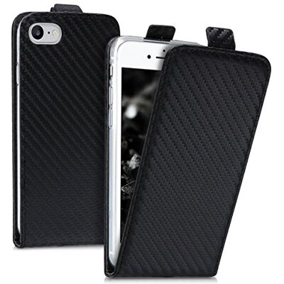 kwmobile Funda Compatible con Apple iPhone SE (2022/2020) / 8/7 Carcasa de móvil en Cuero sintético Case de Carbono kwmobile Funda Compatible con Apple iPhone SE (2022/2020) / 8/7 Carcasa de móvil en Cuero sintético Case de Carbono