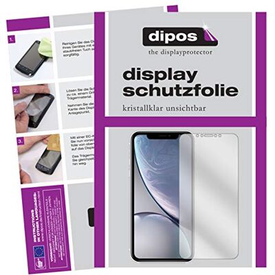 dipos 2x Protector de Pantalla claro para Apple iPhone XR Transparente, ajuste perfecto, antiarañazos, sin burbujas, apto para fundas, compatible con huellas dactilares, autoadhesivo dipos 2x Protector de Pantalla claro para Apple iPhone XR Transparente, ajuste perfecto, antiarañazos, sin burbujas, apto para fundas, compatible con huellas dactilares, autoadhesivo