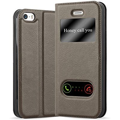 Cadorabo Funda Libro para Apple iPhone 5 / iPhone 5S / iPhone SE en MARRÓN Piedra Cubierta Proteccíon con Cierre Magnético, Función de Suporte y 2 Ventanas- Etui Case Cover Carcasa Cadorabo Funda Libro para Apple iPhone 5 / iPhone 5S / iPhone SE en MARRÓN Piedra Cubierta Proteccíon con Cierre Magnético, Función de Suporte y 2 Ventanas- Etui Case Cover Carcasa