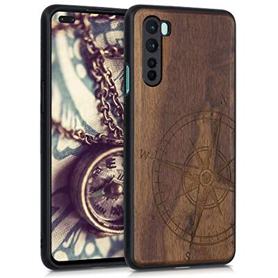 kwmobile Carcasa Compatible con OnePlus Nord Funda Funda de Madera con Bumper antigolpes de Aguja magnética kwmobile Carcasa Compatible con OnePlus Nord Funda Funda de Madera con Bumper antigolpes de Aguja magnética