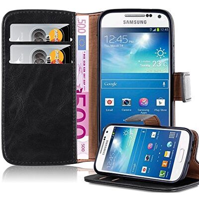 Cadorabo Funda Libro para Samsung Galaxy S4 Mini en Negro Grafito Cubierta Proteccíon con Cierre Magnético, Tarjetero y Función de Suporte Etui Case Cover Carcasa Cadorabo Funda Libro para Samsung Galaxy S4 Mini en Negro Grafito Cubierta Proteccíon con Cierre Magnético, Tarjetero y Función de Suporte Etui Case Cover Carcasa