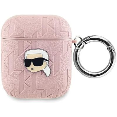 Funda para AirPods Karl Lagerfeld Rosa con Monograma y Cabeza Funda para AirPods Karl Lagerfeld Rosa con Monograma y Cabeza