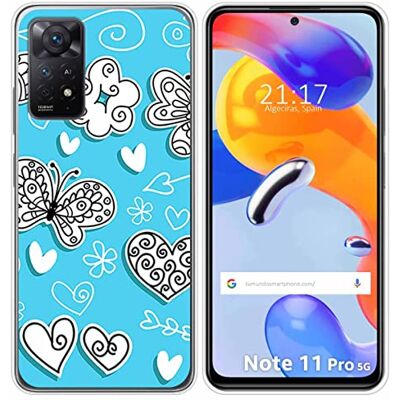 Tumundosmartphone Funda Silicona para Xiaomi Redmi Note 11 Pro / 11 Pro 5G diseño Mariposas Dibujos Tumundosmartphone Funda Silicona para Xiaomi Redmi Note 11 Pro / 11 Pro 5G diseño Mariposas Dibujos