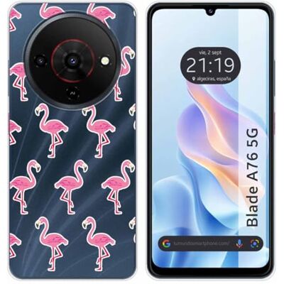 Tumundosmartphone Funda Silicona Transparente para Zte Blade A76 5G diseño Flamenco Dibujos Tumundosmartphone Funda Silicona Transparente para Zte Blade A76 5G diseño Flamenco Dibujos