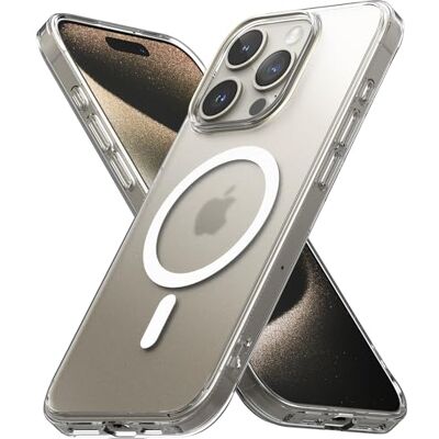 Ringke Fusion Compatible con Funda iPhone 15 Pro Max y Compatible con MagSafe, Resistente al Aceite y la Suciedad, Revestimiento UV para Rayaduras y Resistente a la Decoloración Magnetic Matte Clear Ringke Fusion Compatible con Funda iPhone 15 Pro Max y Compatible con MagSafe, Resistente al Aceite y la Suciedad, Revestimiento UV para Rayaduras y Resistente a la Decoloración Magnetic Matte Clear
