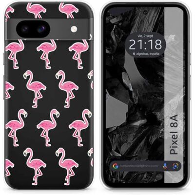 Tumundosmartphone Funda Silicona Transparente para Google Pixel 8a 5G diseño Flamenco Dibujos Tumundosmartphone Funda Silicona Transparente para Google Pixel 8a 5G diseño Flamenco Dibujos