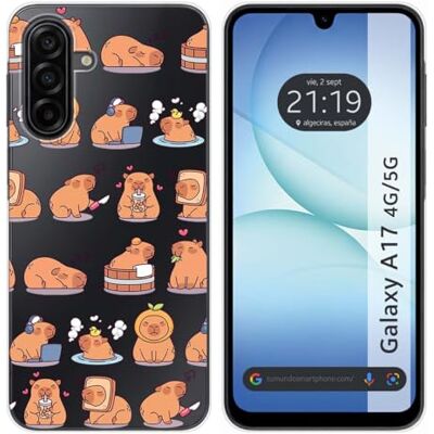 Tumundosmartphone Funda Silicona Transparente para Samsung Galaxy A17 4G / 5G diseño Capibara 01 Dibujos Tumundosmartphone Funda Silicona Transparente para Samsung Galaxy A17 4G / 5G diseño Capibara 01 Dibujos