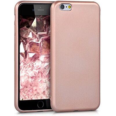 kwmobile Funda para Apple iPhone 6 / 6S Carcasa Case TPU y Silicona Ultrafino Antigolpes con Bordes elevados Apto Carga inalámbrica Oro Rosa Metalizado kwmobile Funda para Apple iPhone 6 / 6S Carcasa Case TPU y Silicona Ultrafino Antigolpes con Bordes elevados Apto Carga inalámbrica Oro Rosa Metalizado