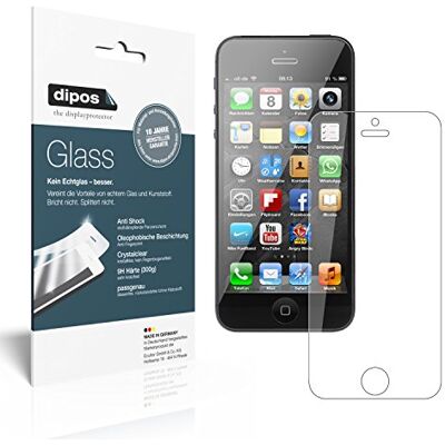dipos 2x Protector de Pantalla 9H claro para Apple iPhone 5 / 5S / 5C / SE dipos 2x Protector de Pantalla 9H claro para Apple iPhone 5 / 5S / 5C / SE